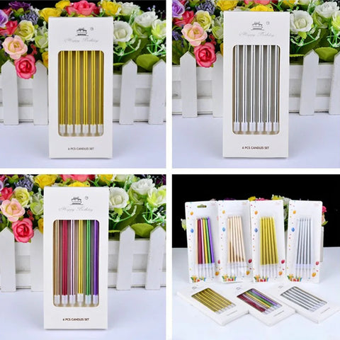 6pcs Metallic Birthday Candles