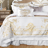 White Egyptian Cotton Bedding Gold Accent