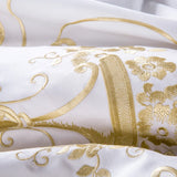 White Egyptian Cotton Bedding Gold Accent