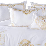 White Egyptian Cotton Bedding Gold Accent