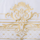 White Egyptian Cotton Bedding Gold Accent