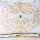 White Egyptian Cotton Bedding Gold Accent