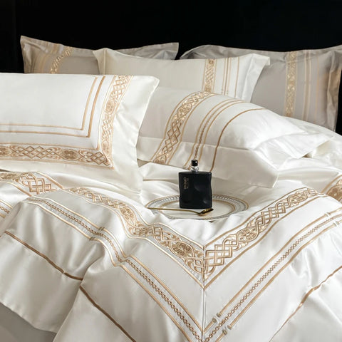 100% Egyptian Cotton Luxury Gold Embroidery