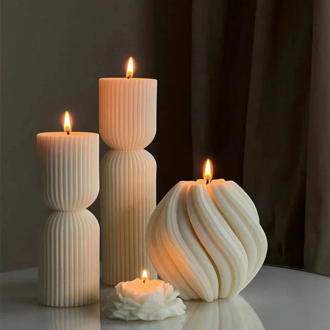 Nordic Large Geometric Swirl Scented Candles