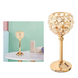 Golden Crystal Bowl Candle Holders