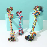 Cotton Dog Toys Puppy Chewing Toys Rope Knot Toy Durable Braided Dog Toys Dog Cleaning Teeth Braided Bone Rope Pet Products 24cm