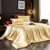 Solid Silk Bedding Set with Duvet Cover