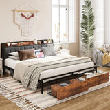 Platform bed with Storage and Charging Station