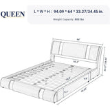 Modern Iron Plate Leatherette Platform Bed