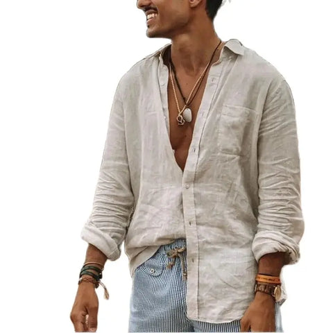 Linen Streetwear Button Down Shirt