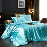 Solid Silk Bedding Set with Duvet Cover