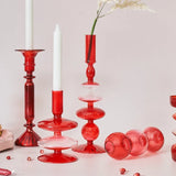 Floriddle Red Glass Taper Candle Holder