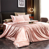 Solid Silk Bedding Set with Duvet Cover