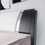 Modern Iron Plate Leatherette Platform Bed