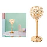 Golden Crystal Bowl Candle Holders